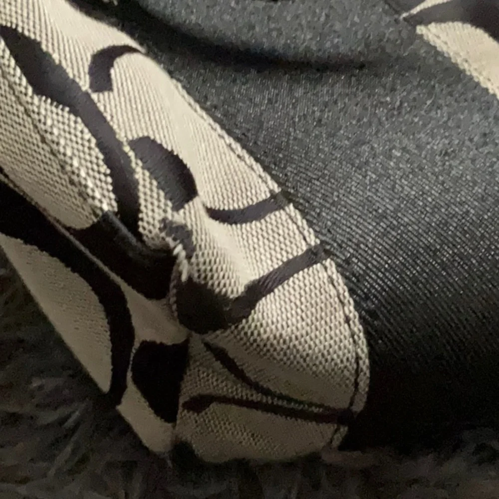 Coach Legacy Stripe Black and Taupe Signature Tote F17433
